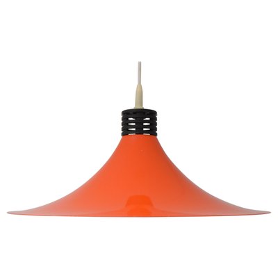 Mid-Century Orange Lacquered Metal Pendant, 1980s-TZ-950067