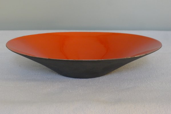 Mid-Century Oval Krenit Bowl in Red Enamel by Herbert Krenchel for Torben Ørskov, 1950s-VRE-767059