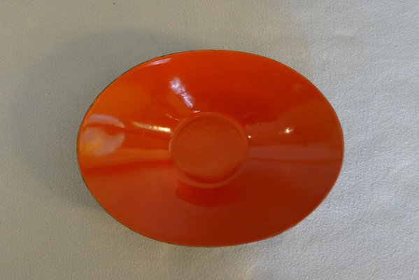 Mid-Century Oval Krenit Bowl in Red Enamel by Herbert Krenchel for Torben Ørskov, 1950s-VRE-767059