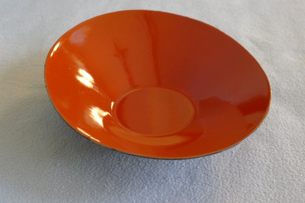 Mid-Century Oval Krenit Bowl in Red Enamel by Herbert Krenchel for Torben Ørskov, 1950s-VRE-767059