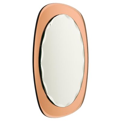 Mid-Century Oval Wall Mirror from Cristal Arte, Italy, 1960s-LYQ-1738315