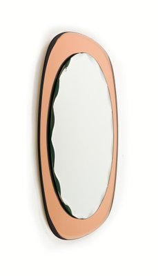 Mid-Century Oval Wall Mirror from Cristal Arte, Italy, 1960s-LYQ-1738315