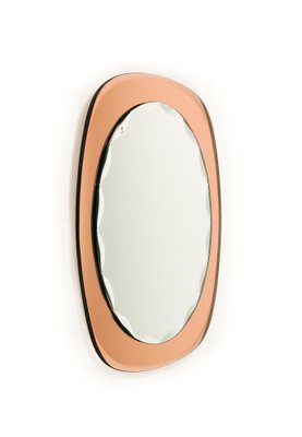 Mid-Century Oval Wall Mirror from Cristal Arte, Italy, 1960s-LYQ-1738315