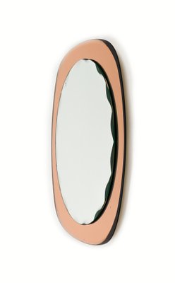 Mid-Century Oval Wall Mirror from Cristal Arte, Italy, 1960s-LYQ-1738315