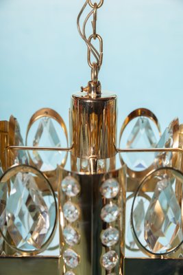 Mid-Century Palwa Hanging Lamp in Crystal & Plated Brass, 1970s-HGA-1821376