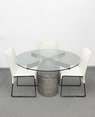 Mid-Century Paracarro Dining Table & Chairs by Giovanni Offredi for Saporiti, 1973, Set of 5-JDR-1126033