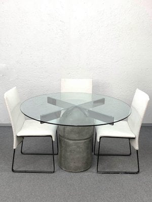 Mid-Century Paracarro Dining Table & Chairs by Giovanni Offredi for Saporiti, 1973, Set of 5-JDR-1126033