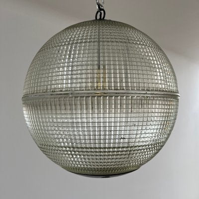 Mid-Century Parisian Glass Holophane Globe Pendant Light-JRP-1361431