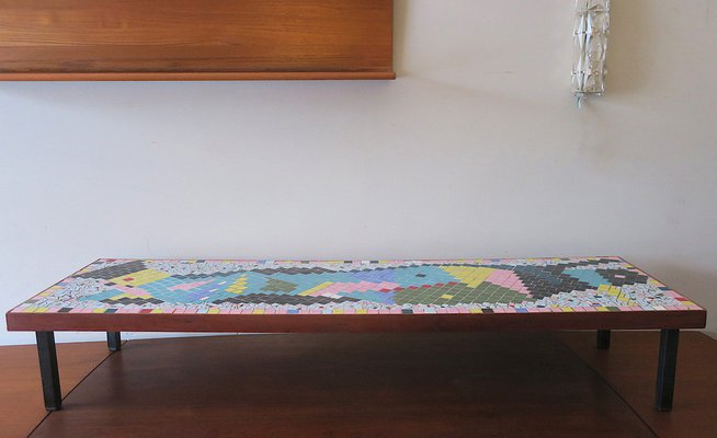 Mid-Century Patchwork Ceramic Tiled Coffee Table, 1960s-ED-1767408