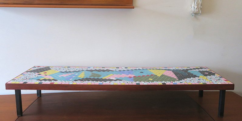 Mid-Century Patchwork Ceramic Tiled Coffee Table, 1960s-ED-1767408