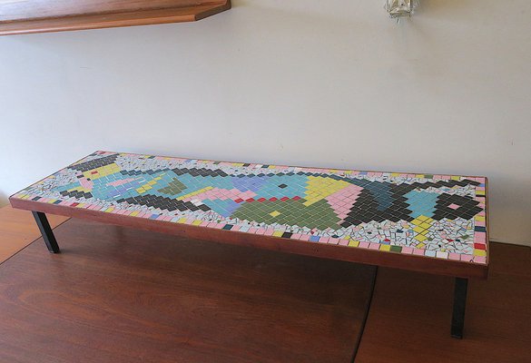 Mid-Century Patchwork Ceramic Tiled Coffee Table, 1960s-ED-1767408