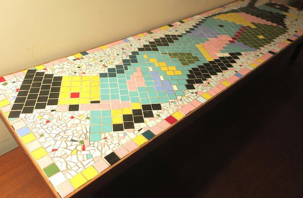 Mid-Century Patchwork Ceramic Tiled Coffee Table, 1960s-ED-1767408