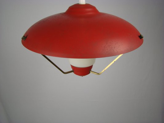 Mid-Century Pendant Lamp in Metal and Plastic, 1950s-SFQ-1792316