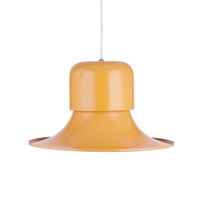 Mid-Century Pendant Lamp in Mustard Yellow from Stilnovo, Italy, 1970s-QBR-990476