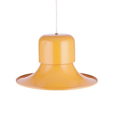 Mid-Century Pendant Lamp in Mustard Yellow from Stilnovo, Italy, 1970s-QBR-990476