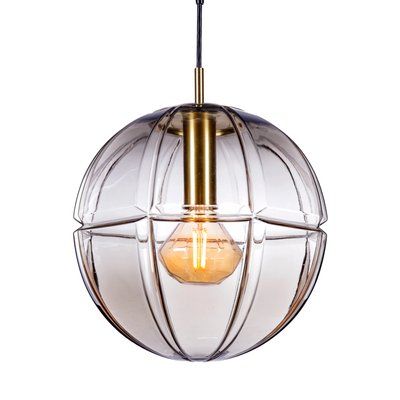 Mid-Century Pendant Lamp in Smoked Glass from Peill & Putzler, 1970s-QBR-991862