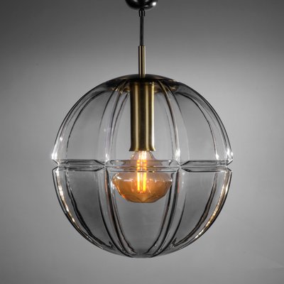 Mid-Century Pendant Lamp in Smoked Glass from Peill & Putzler, 1970s-QBR-991862