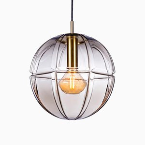 Mid-Century Pendant Lamp in Smoked Glass from Peill & Putzler, 1970s-QBR-991862