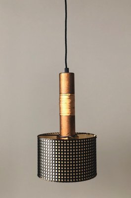 Mid-Century Pendant Lamp with 3 Elements from Werkstätte Hagenauer Wien, Austria, 1950s-BAF-763463