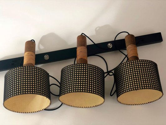 Mid-Century Pendant Lamp with 3 Elements from Werkstätte Hagenauer Wien, Austria, 1950s-BAF-763463