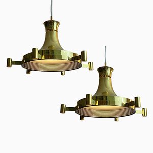 Mid-Century Pendant Lamps from Fagerhults Belysning, Sweden, 1960s, Set of 2-LIV-1787982