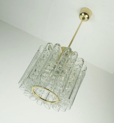 Mid-Century Pendant Light Chandelier with 16 Glass Tubes from Doria Leuchten, 1960s-FH-1787030