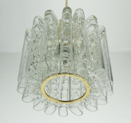 Mid-Century Pendant Light Chandelier with 16 Glass Tubes from Doria Leuchten, 1960s-FH-1787030