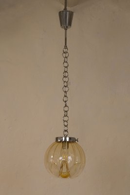 Mid-Century Pendant Light With Murano Blown Glass Globe, Italy-QES-1292907