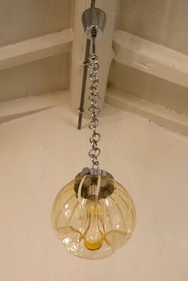 Mid-Century Pendant Light With Murano Blown Glass Globe, Italy-QES-1292907