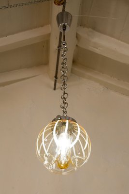 Mid-Century Pendant Light With Murano Blown Glass Globe, Italy-QES-1292907