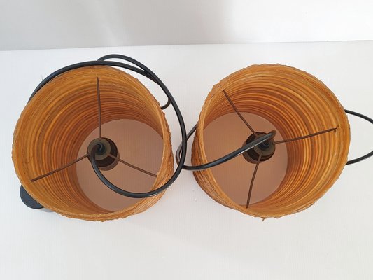 Mid-Century Pendant Lights in Resin & Rope from Accolay, 1960s, Set of 2-CGX-1718418