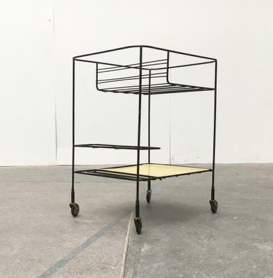 Mid-Century Perforated Metal Bar Serving Cart-UAH-1078808