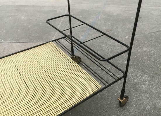 Mid-Century Perforated Metal Bar Serving Cart-UAH-1078808