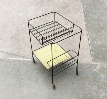 Mid-Century Perforated Metal Bar Serving Cart-UAH-1078808