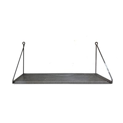 Mid-Century Perforated Metal Magazine Rack & Shelf, Set of 2-NUX-1275121