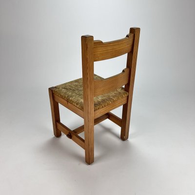 Mid-Century Pine and Rush Dining Chairs, Set of 6, 1960s-RMX-1219643