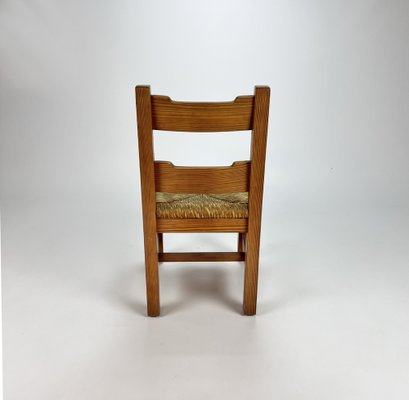 Mid-Century Pine and Rush Dining Chairs, Set of 6, 1960s-RMX-1219643