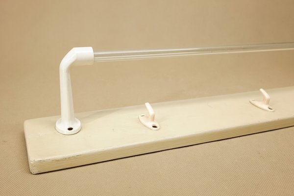 Mid-Century Pinewood and Glass Towel Rack from Tröger und Clauk, 1960s-YGX-586198