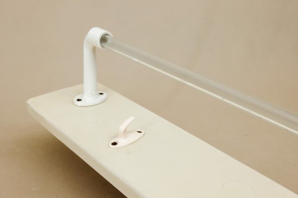 Mid-Century Pinewood and Glass Towel Rack from Tröger und Clauk, 1960s-YGX-586198