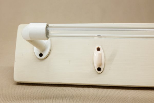 Mid-Century Pinewood and Glass Towel Rack from Tröger und Clauk, 1960s-YGX-586198