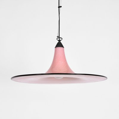 Mid-Century Pink and Black Murano Glass Pendant Light from Seguso, 1970s-JDR-1125937