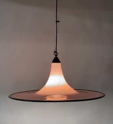 Mid-Century Pink and Black Murano Glass Pendant Light from Seguso, 1970s-JDR-1125937