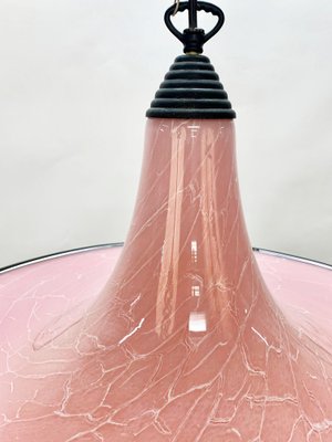 Mid-Century Pink and Black Murano Glass Pendant Light from Seguso, 1970s-JDR-1125937