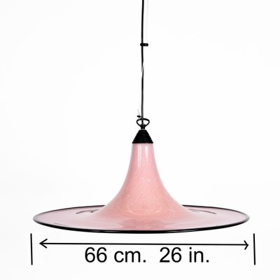 Mid-Century Pink and Black Murano Glass Pendant Light from Seguso, 1970s-JDR-1125937