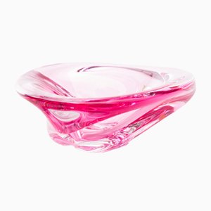 Mid-Century Pink Crystal Bowl from Val Saint Lambert, 1950s-FSD-605623