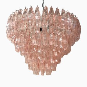 Mid-Century Pink Murano Round Polyhedra Chandelier, 1970s-UH-883334