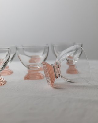 Mid-Century Pink, Peach and Clear Murano Glass Drinking Glasses, Italy, 1970s-HVJ-2026488