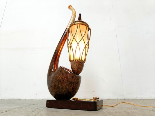 Mid-Century Pipe Table Lamp attributed to Aldo Tura, 1960s-IRH-1739494