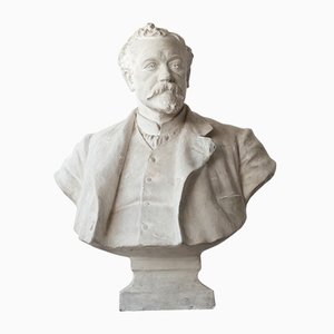 Mid-Century Plaster Bust of a Gentleman-JRP-702493