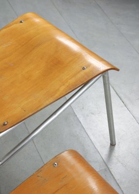 Mid-Century Plywood & Aluminum Desk Chairs, Set of 2-HGJ-1438490